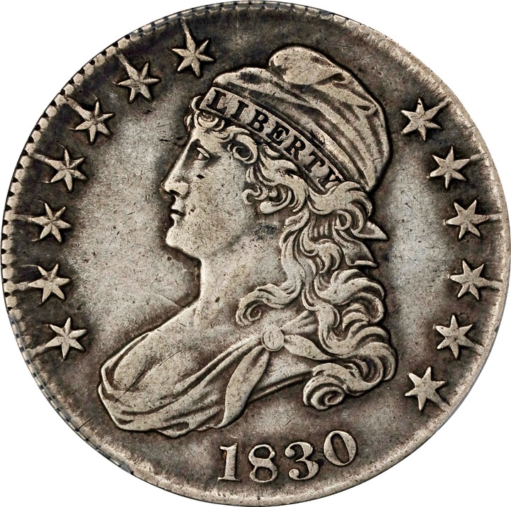 Image for 1830 50c Small 0 VF35 CAC