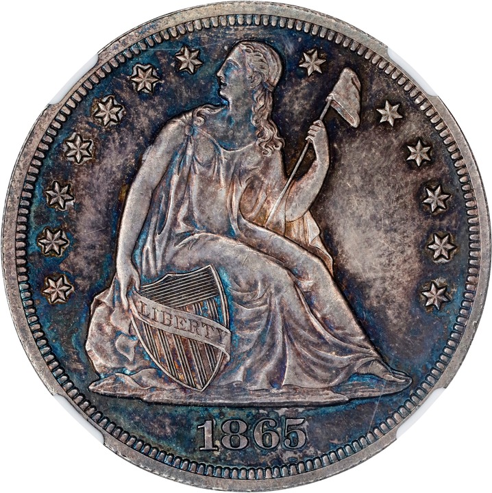 1865 $1 AU53 CAC thumbnail 17