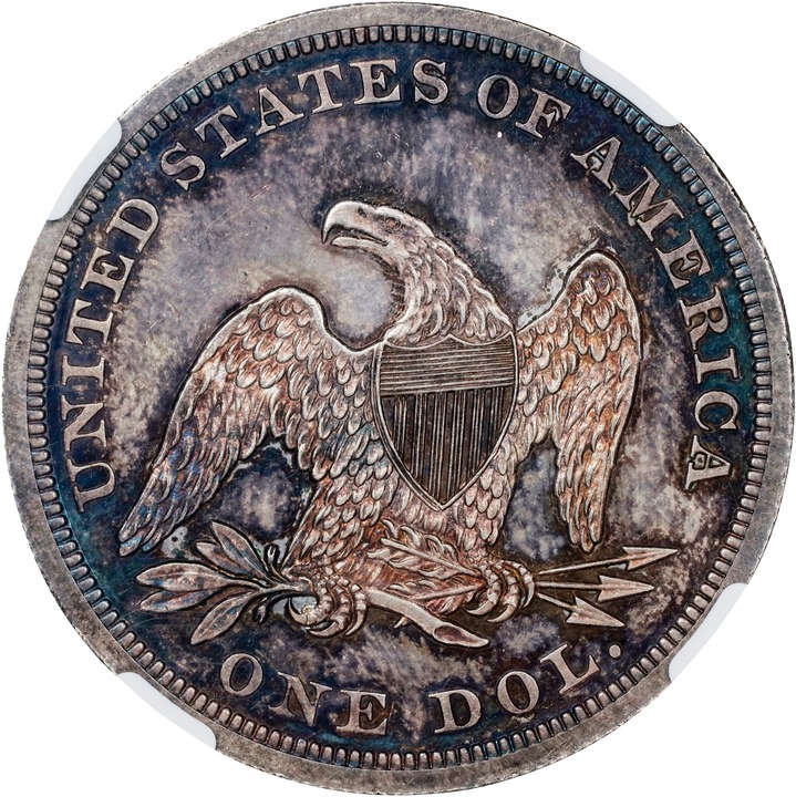 1865 $1 AU53 CAC thumbnail 18