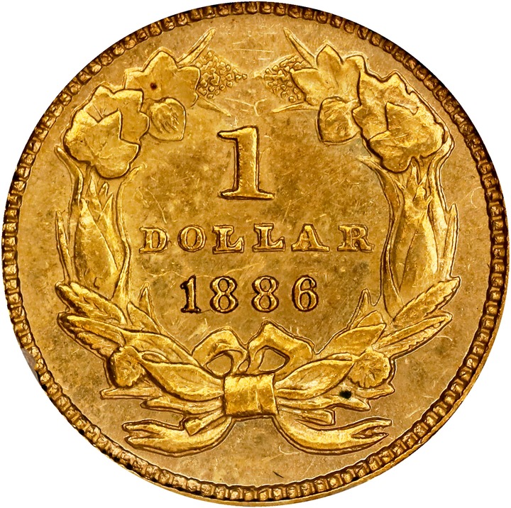1886 G$1 MS61 thumbnail 2