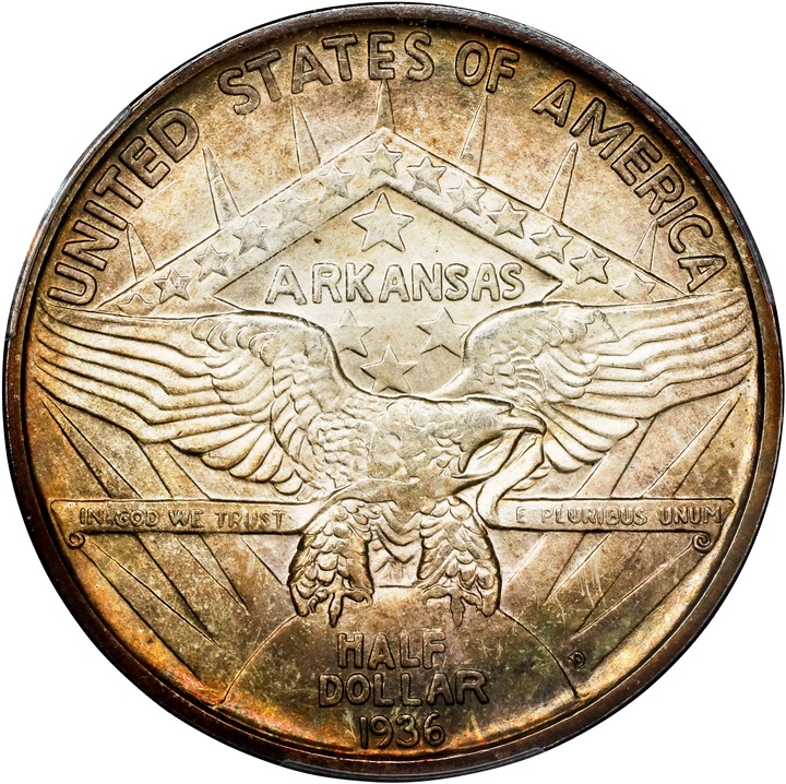 1936-D 50c Arkansas MS68 CAC thumbnail 10