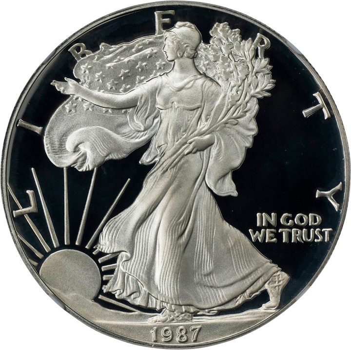 1987-S $1  Silver Eagle PR DCAM PR70 DCAM thumbnail 3