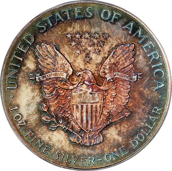 1990 $1  Silver Eagle MS65 thumbnail 2