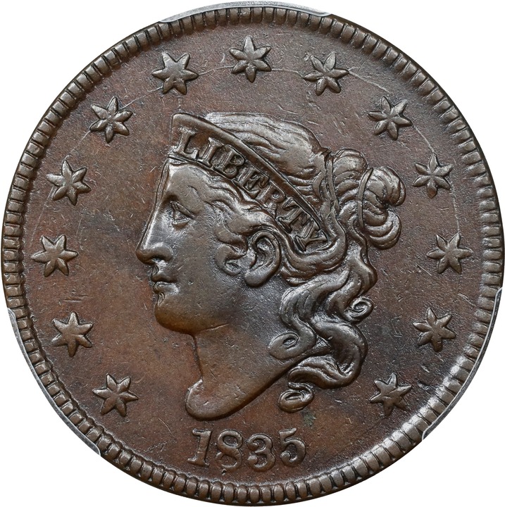 1835 1c Large 8, Large Stars MS BN XF45 BN thumbnail 2