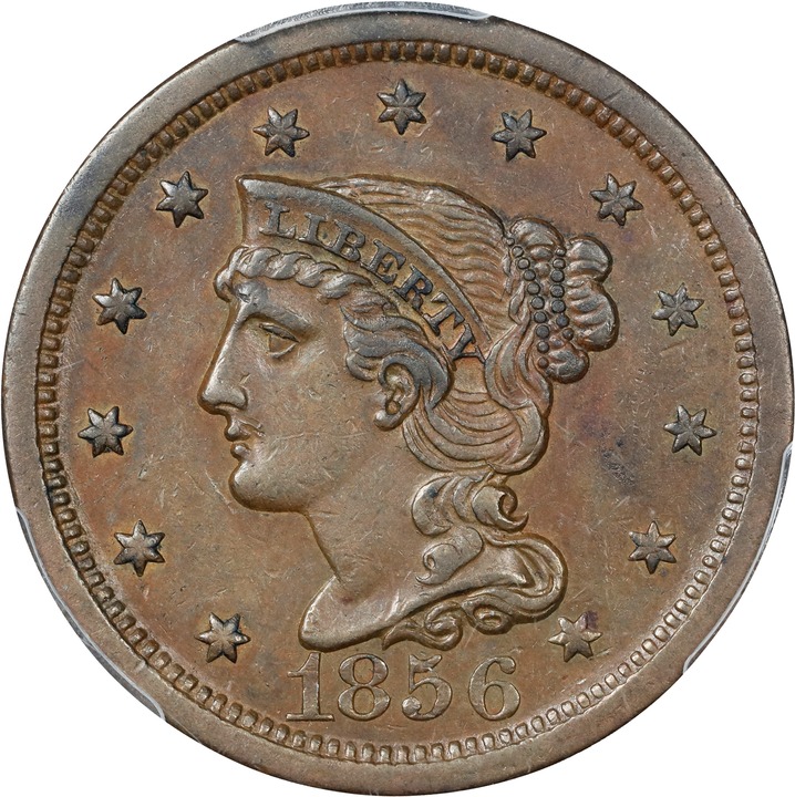 1856 1c Upright 5, N-12 MS BN thumbnail 2