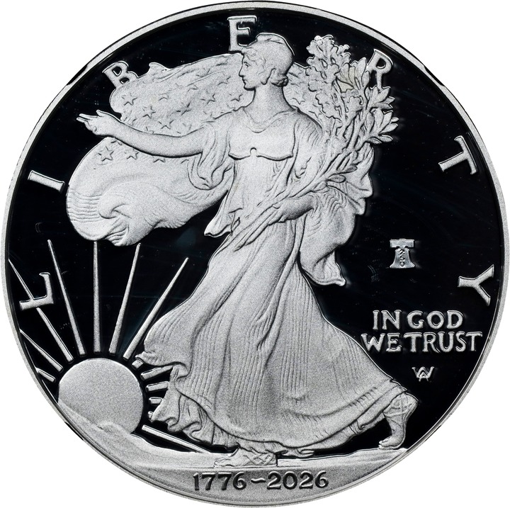 1776~2026-W $1  Silver Eagle, Liberty Bell Privy, 250th Anniversary PR DCAM PR66 DCAM thumbnail 3
