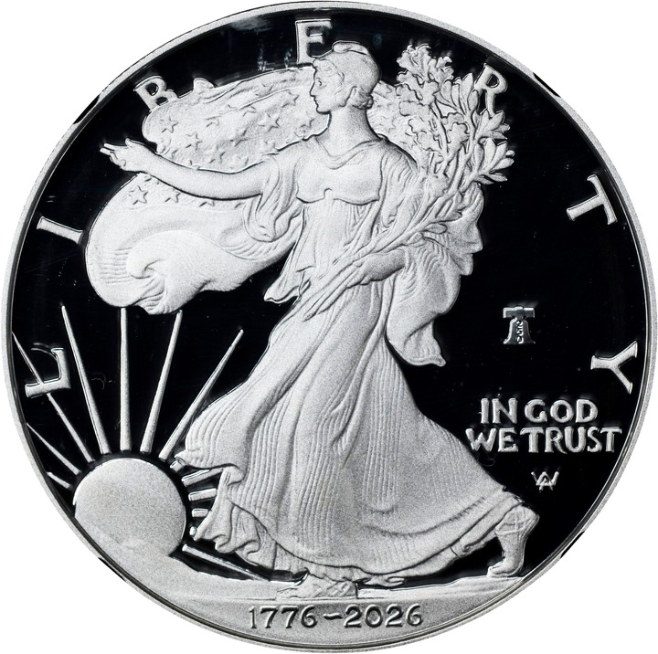 1776~2026-W $1  Silver Eagle, Liberty Bell Privy, 250th Anniversary PR DCAM PR66 DCAM thumbnail 9