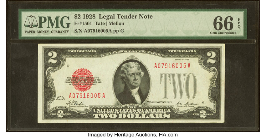 1928 $2  (Fr. 1501) thumbnail 3