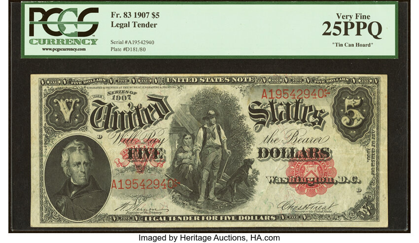 1907 $5  (Fr. 83) thumbnail 4