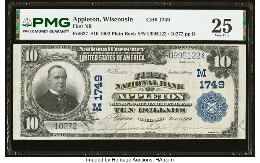 1902 $10  3rd Charter Period, 3rd Issue, Plain Back (Fr. 627) thumbnail 20
