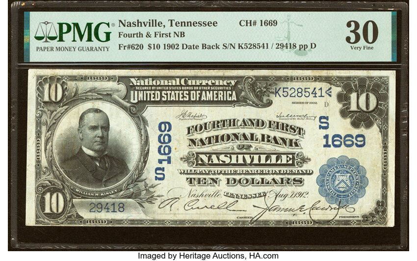 1902 $10  3rd Charter Period, 2nd Issue, Date Back (Fr. 620) thumbnail 3