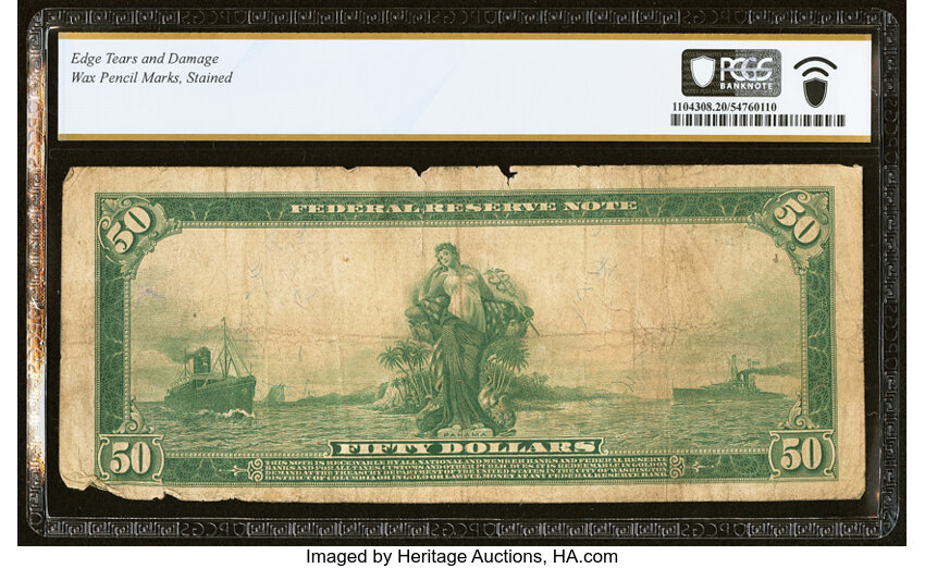 1914 $50  Blue Seal, Chicago (Fr. 1048) thumbnail 8