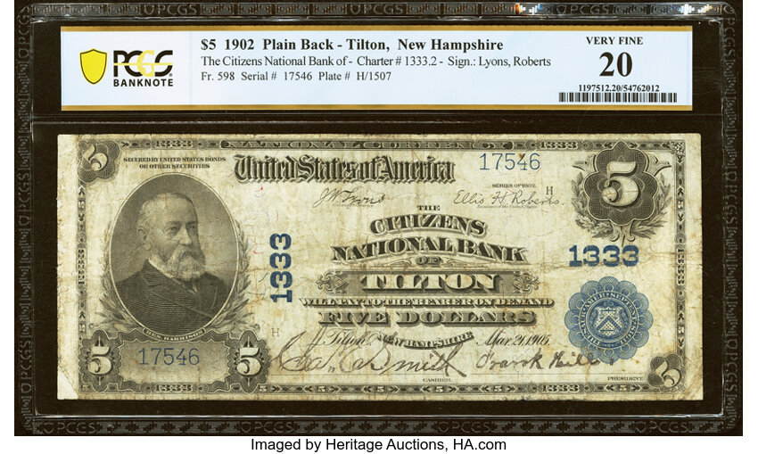1902 $5  3rd Charter Period, 3rd Issue, Plain Back (Fr. 598) thumbnail 16