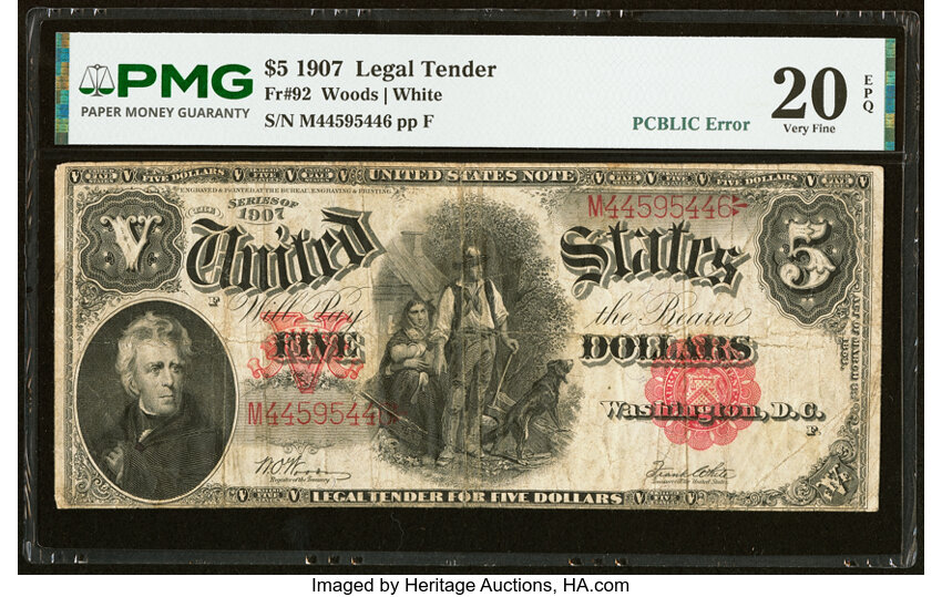 1907 $5  (Fr. 92) thumbnail 5