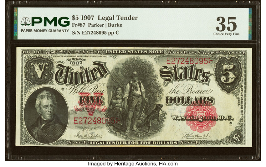 1907 $5  (Fr. 87) thumbnail 2