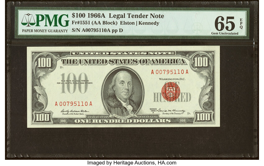 1966A $100  (Fr. 1551) thumbnail 2