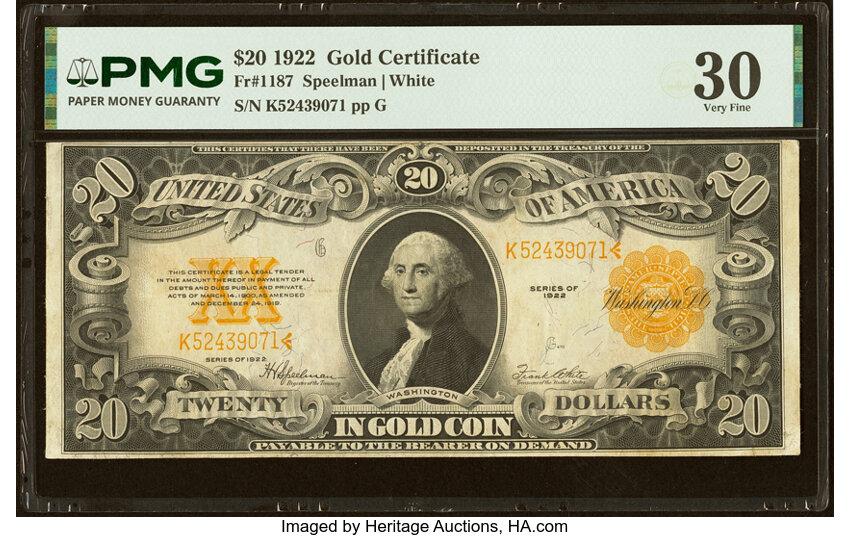 1922 $20  (Fr. 1187) thumbnail 10