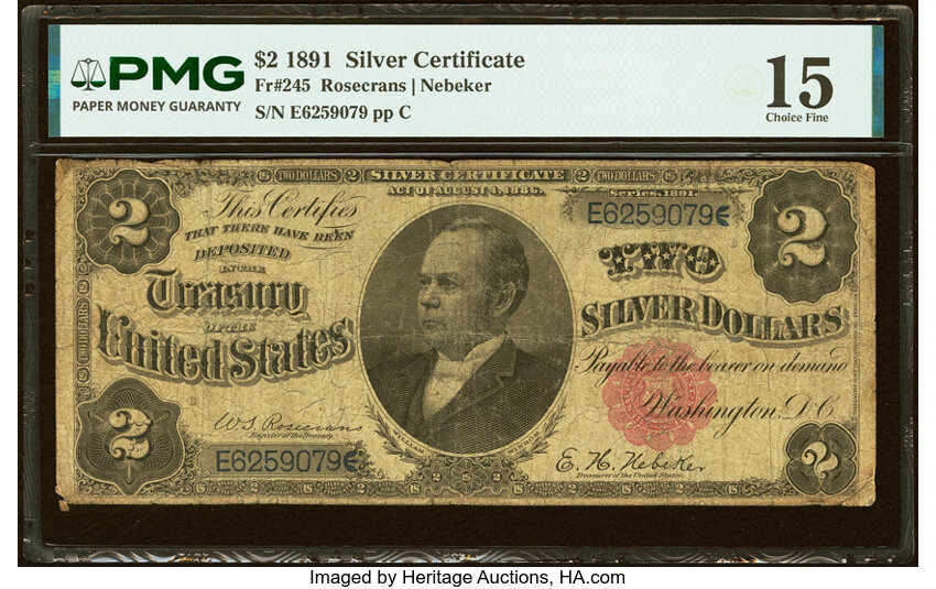 1891 $2  (Fr. 245) thumbnail 3