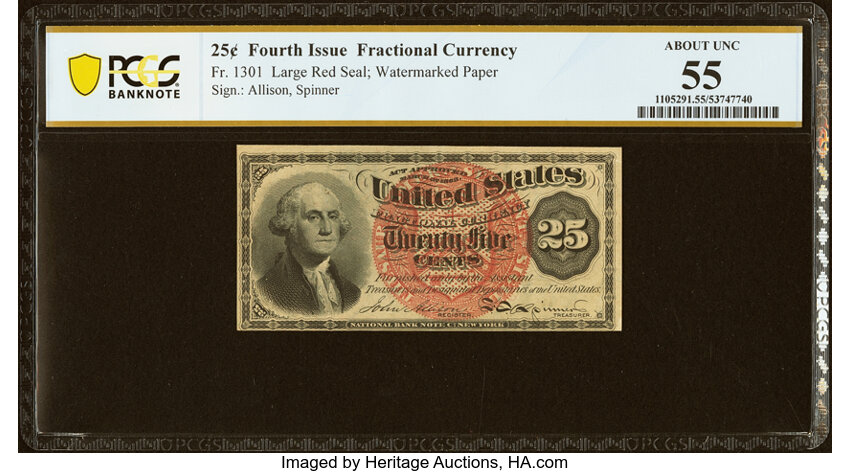  25c Bust of George Washington (Fr. 1301) thumbnail 8
