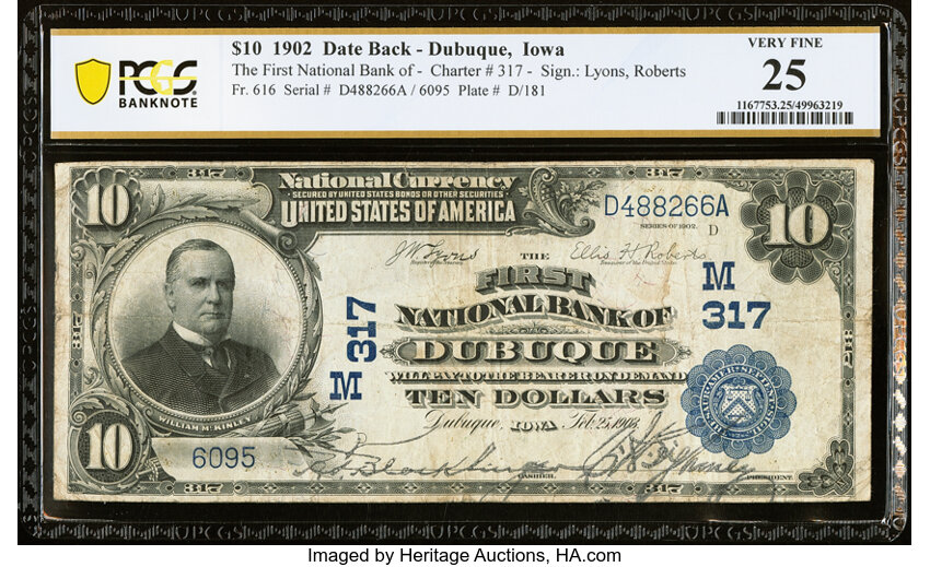 1902 $10  3rd Charter Period, 2nd Issue, Date Back (Fr. 616) thumbnail 13