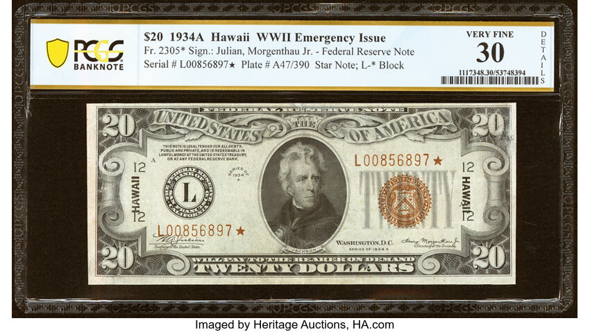 1934A $20  Hawaiian, Star Replacement (Fr. 2305*) thumbnail 5