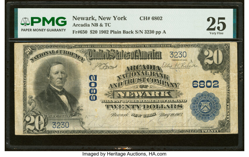 1902 $20  3rd Charter Period, 3rd Issue, Plain Back (Fr. 650) thumbnail 20