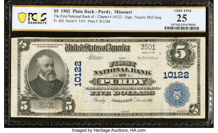 1902 $5  3rd Charter Period, 3rd Issue, Plain Back (Fr. 602) thumbnail 9