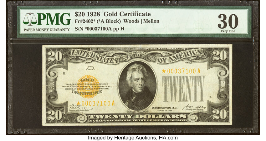 1928 $20  Star Replacement (Fr. 2402*) thumbnail 3