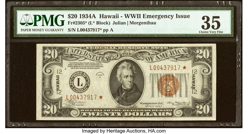 1934A $20  Hawaiian, Star Replacement (Fr. 2305*) thumbnail 4