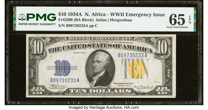 1934A $10  North Africa (Fr. 2309) thumbnail 8