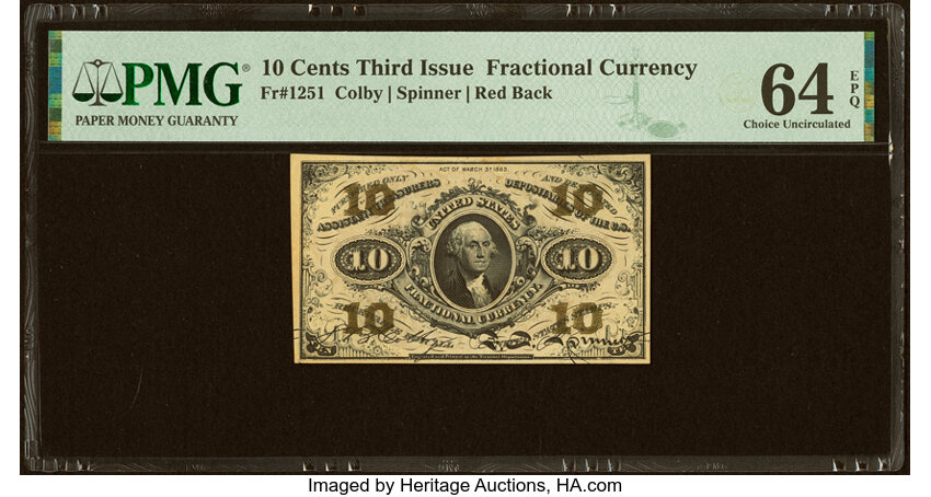  10c Head of George Washington (Fr. 1251) thumbnail 8