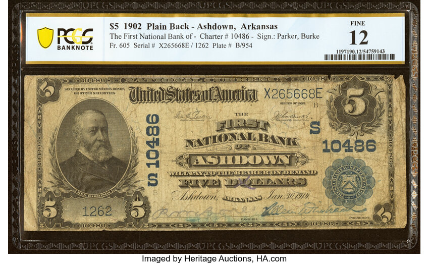 1902 $5  3rd Charter Period, 3rd Issue, Plain Back (Fr. 605) thumbnail 5