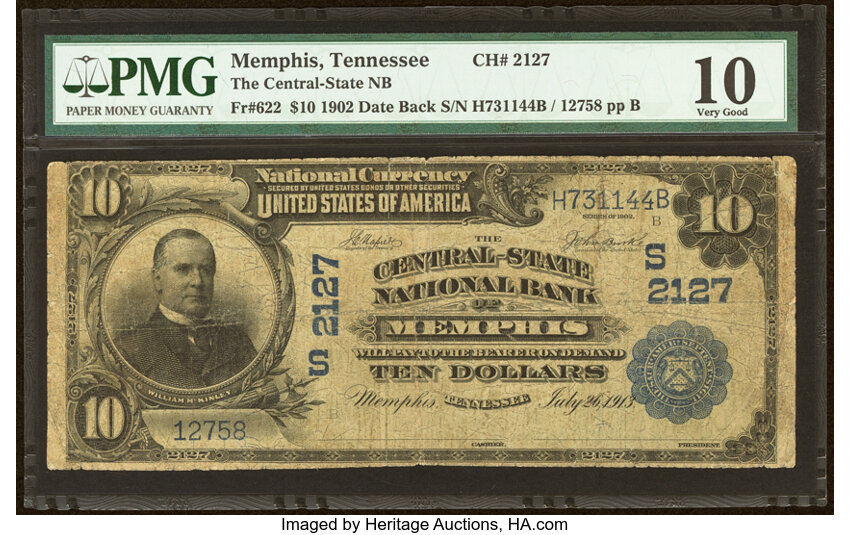1902 $10  3rd Charter Period, 2nd Issue, Date Back (Fr. 622) thumbnail 2