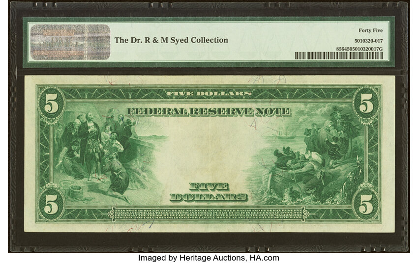1914 $5  Blue Seal, Cleveland (Fr. 856) thumbnail 7