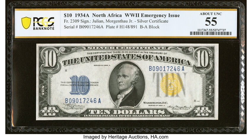 1934A $10  North Africa (Fr. 2309) thumbnail 6