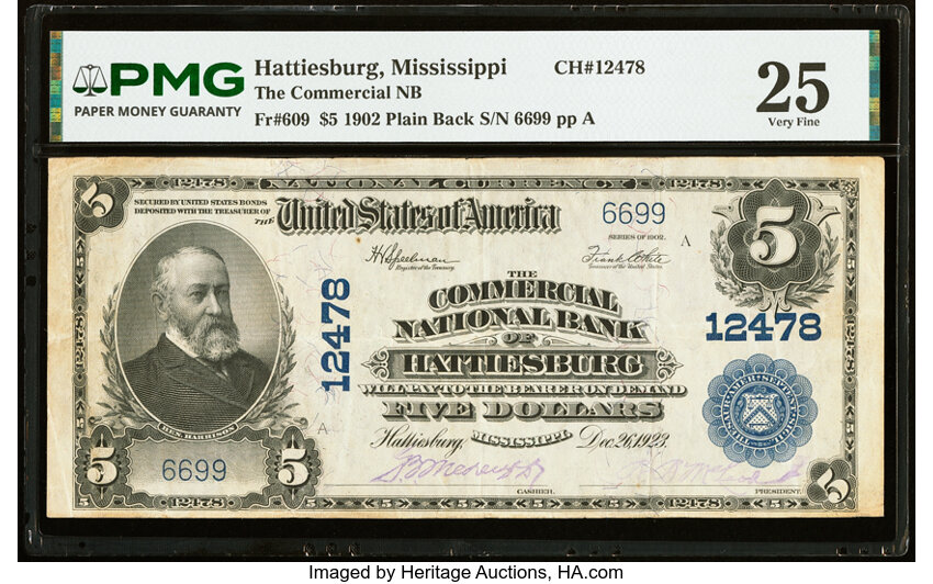 1902 $5  3rd Charter Period, 3rd Issue, Plain Back (Fr. 609) thumbnail 14