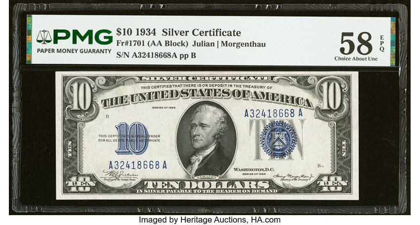 1934 $10  (Fr. 1701) thumbnail 3