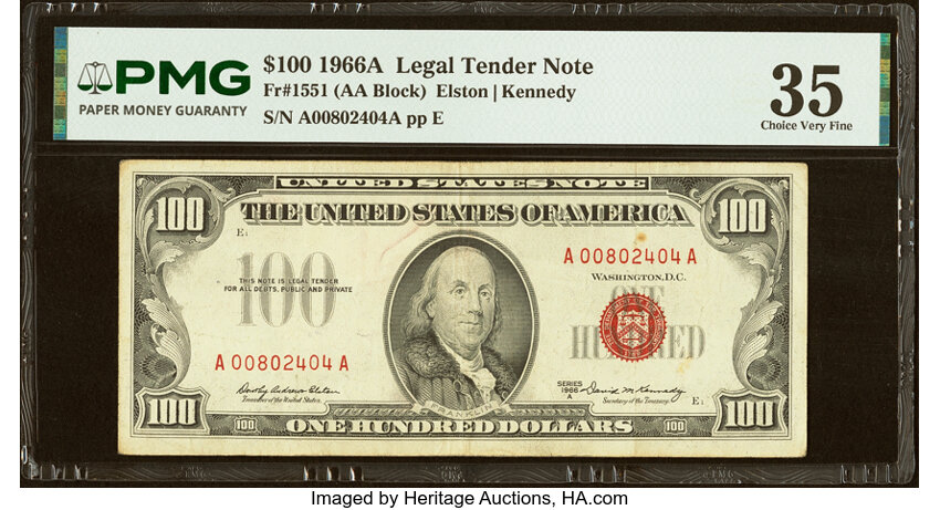 1966A $100  (Fr. 1551) thumbnail 3