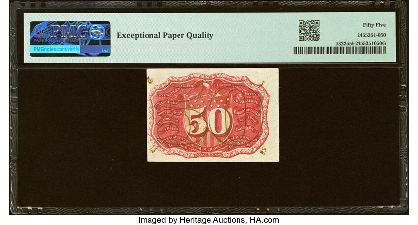  50c Head of George Washington in Bronze Oval Frame (Fr. 1322) thumbnail 19