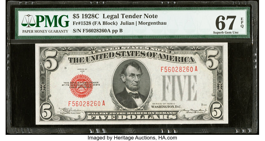 1928C $5  (Fr. 1528) thumbnail 3