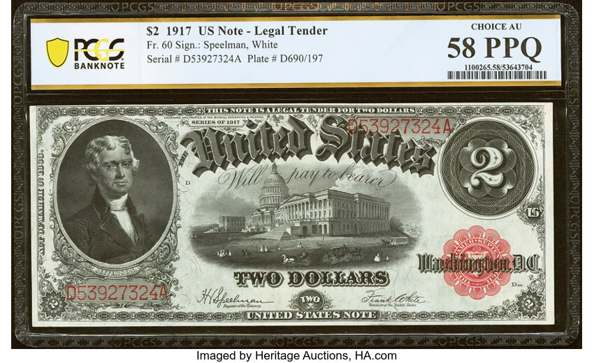1917 $2  Mule (Fr. 60m) thumbnail 8