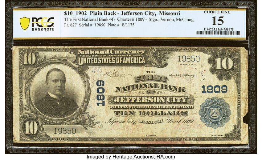 1902 $10  3rd Charter Period, 3rd Issue, Plain Back (Fr. 627) thumbnail 19