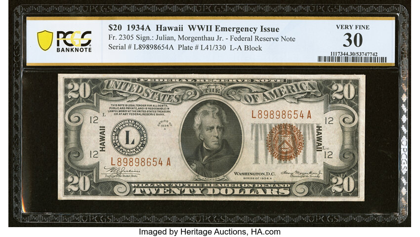 1934A $20  Hawaiian (Fr. 2305) thumbnail 4