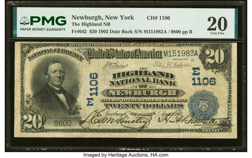1902 $20  3rd Charter Period, 2nd Issue, Date Back (Fr. 642) thumbnail 9