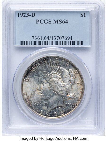 1923-D $1  Obverse Cud, Doubled Reverse, Collar Clash, VAM-2A MS thumbnail 6