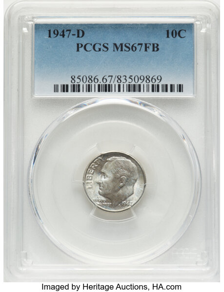 1947-D 10c Double Die Obverse, FS-101 MS FB thumbnail 2
