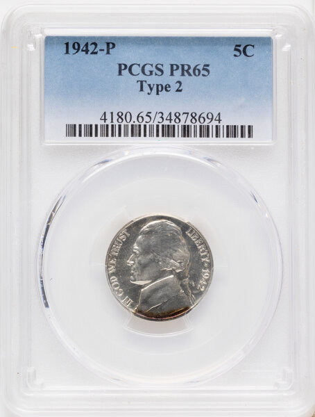 1942-P 5c Type 2, Silver PR thumbnail 2