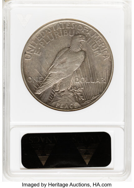 1921 $1  Peace, High Relief AU50 thumbnail 2