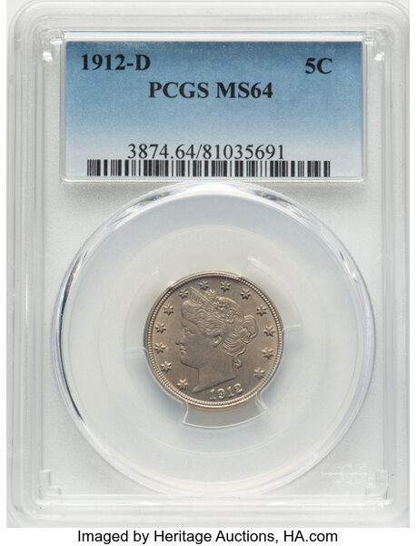 1912-D 5c MS thumbnail 3