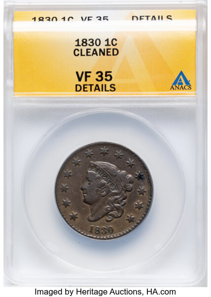 1830 1c Large Letters, N-4 MS BN thumbnail 2